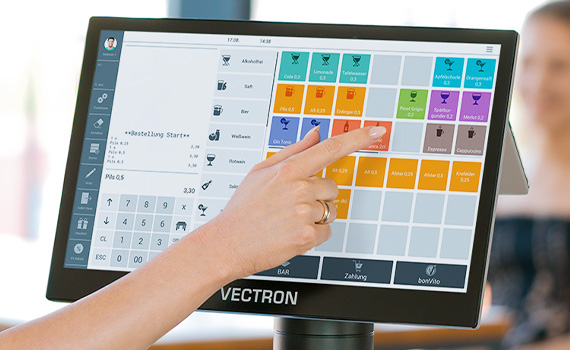 Nahaufnahme Kassendisplay von Vectron
